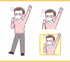 Elderly man in red sweater_B