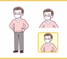 Elderly man in red sweater_B