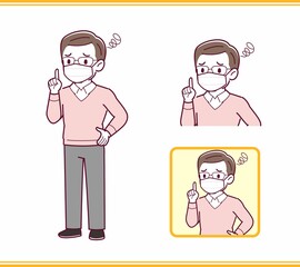 Elderly man in red sweater_B