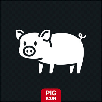 Vector image. Cerso icon. Image of a pretty pig.