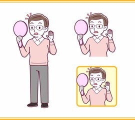 Elderly man in red sweater_B