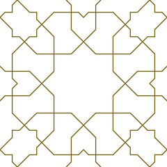 Seamless arabic geometric ornament in brown color.