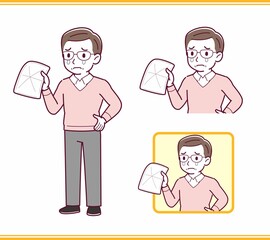 Elderly man in red sweater_B