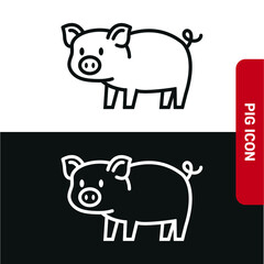 Vector image. Cerso icon. Image of a pretty pig.