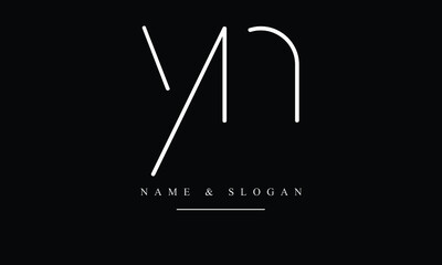 NY, YN, N, Y abstract letters logo monogram - obrazy, fototapety, plakaty