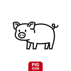 Vector image. Cerso icon. Image of a pretty pig.