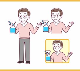 Elderly man in red sweater_B