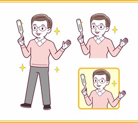 Elderly man in red sweater_B