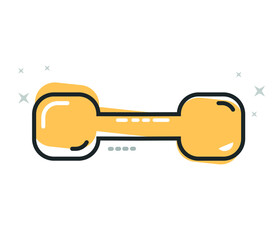 The barbell icon. Isolated vector illustration Gym weightlifting symbol.  