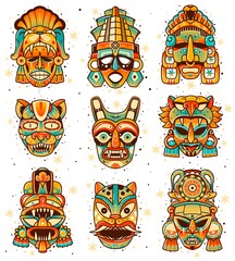 Obraz premium Maya culture masks