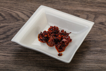 Fried chili pepper sauce with oil