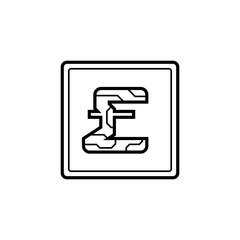 Digital currency pound sterling icon on isolated white background. Futuristic sign of digital currency with circuit board pattern. The electronic economy of the future. Vector illustration