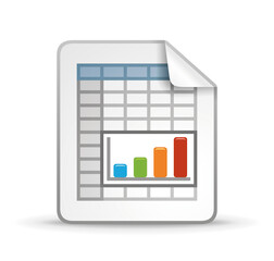 Spreadsheet design. Professional vector icon.