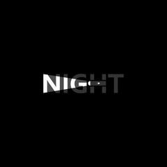 Night word creative logo design.