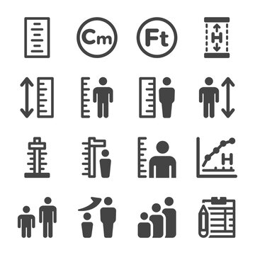 human height icon set,vector and illustration