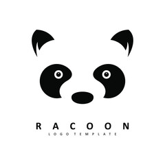 racoon panda black and white