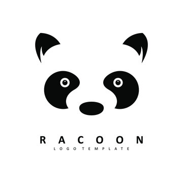 racoon panda black and white