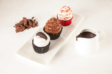 Cup cakes with rich ingredients and flavours