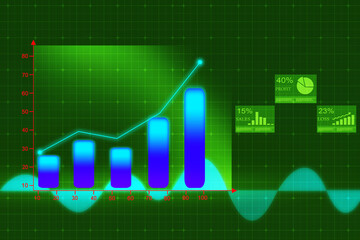 2d rendering Stock market online business concept. business Graph 