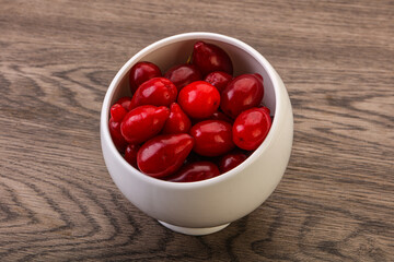 Sweet and ripe cornel berries