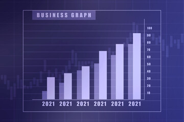 2d rendering Stock market online business concept. business Graph 