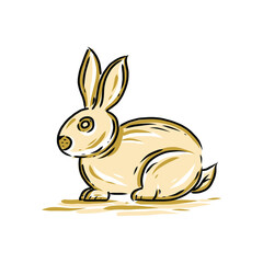 Fototapeta na wymiar rabbit hand drawing illustration