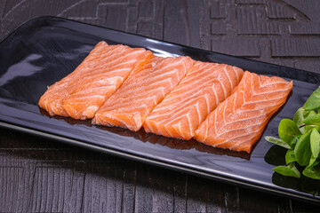 Japanese cuisine Sashimi with salmon