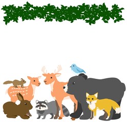 森の動物たち01集合