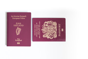 Flat lay of travel passports 