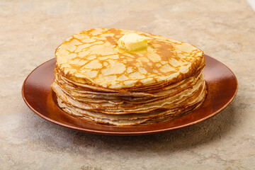 Stack of Russian traditonal pancakes