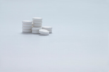 medication pills on white background
