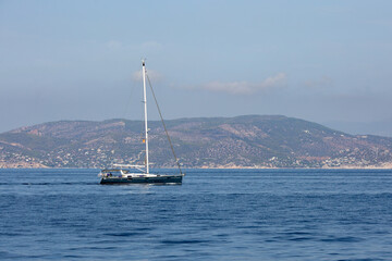 Fototapeta premium yacht in the sea in greece