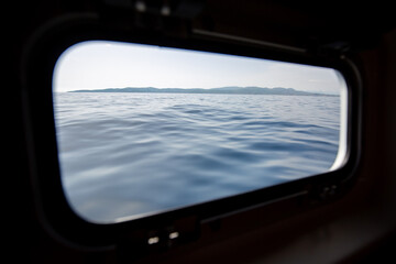 Fototapeta na wymiar view from window of a boat