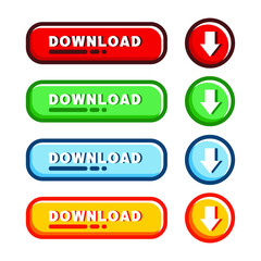 Fototapeta premium colorful download button design