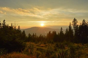 sunset in the mountains