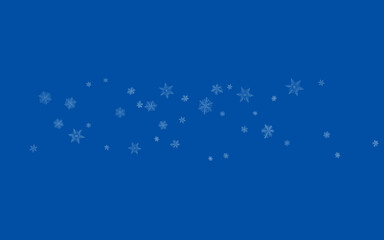 Fototapeta na wymiar White Snowflake Vector Blue Background. Christmas