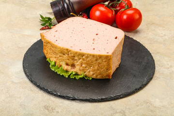 Homemade baked traditional meat loaf