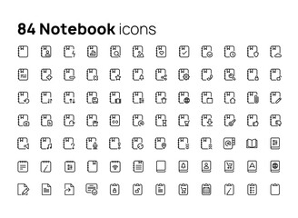 Notebook. High quality concepts of linear minimalistic flat vector icons set for web sites, interface of mobile applications and design of printed products.