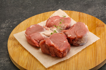 Raw pork tenderloin for cooking