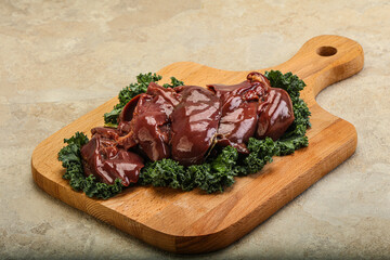 Raw chicken liver for cooking