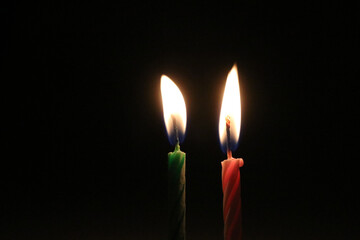 Birthday Candle at night with dark background
