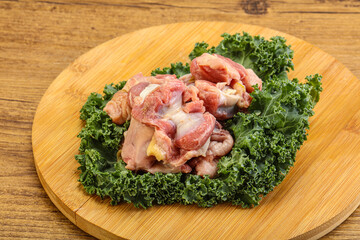 Raw chicken stomach for cooking