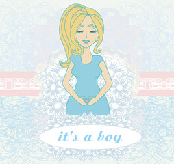 It's A boy! - pregnant woman card