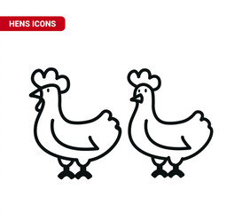 Fototapeta na wymiar Vector image. Icon of a cute and friendly hen.