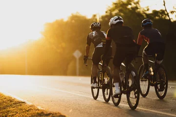 Tuinposter Cycling group training in the morning © torwaiphoto