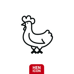 Fototapeta na wymiar Vector image. Icon of a cute and friendly hen.