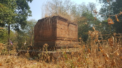 Cambodia. Kom Nob temple. Phnom Hop. A Hindu temple located on the top of Mount Hop, was built in...