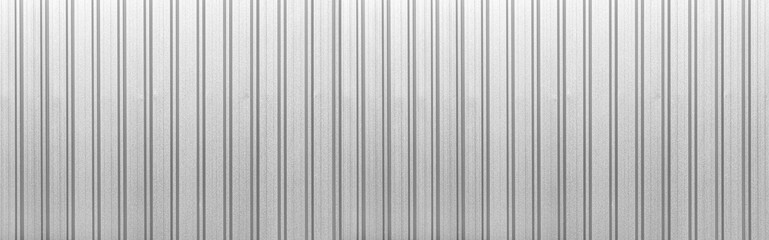Obraz premium Panorama of White Corrugated metal background and texture surface or galvanize steel