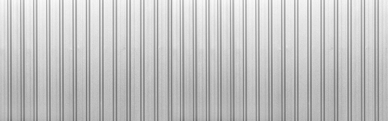 Panorama of White Corrugated metal background and texture surface or galvanize steel