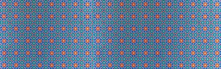 Panorama of Traditional chinese pattern floor tiles texture and seamless background